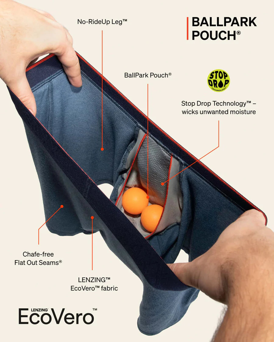 Ballpark Pouch with features highlighted on a beige background