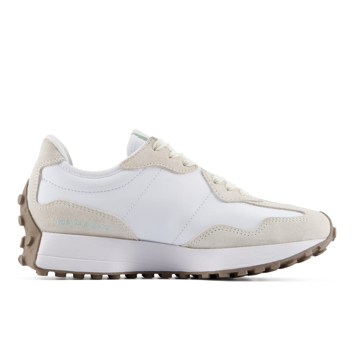 White and beige sneaker on a white background