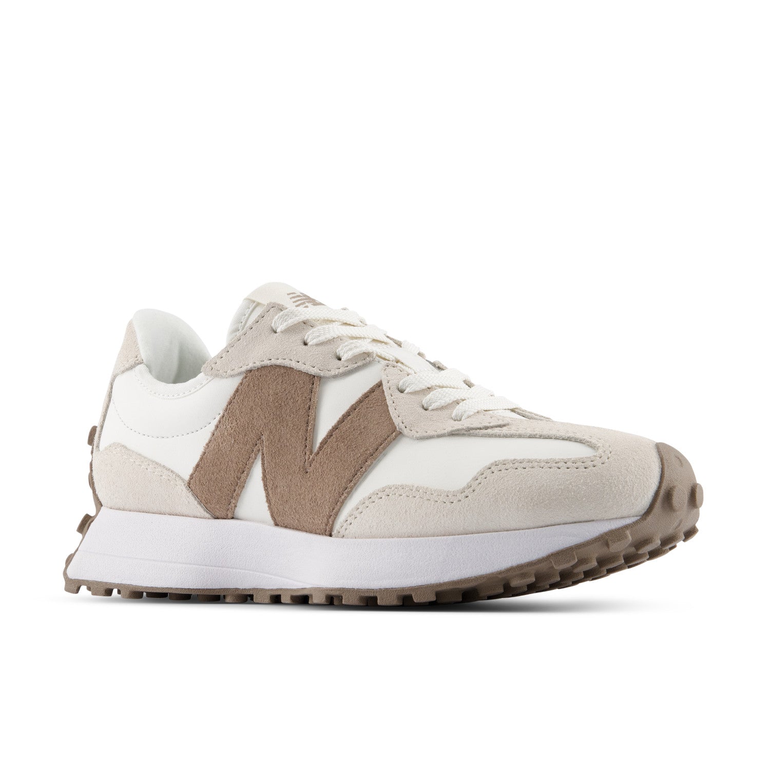 White and brown sneaker on a white background