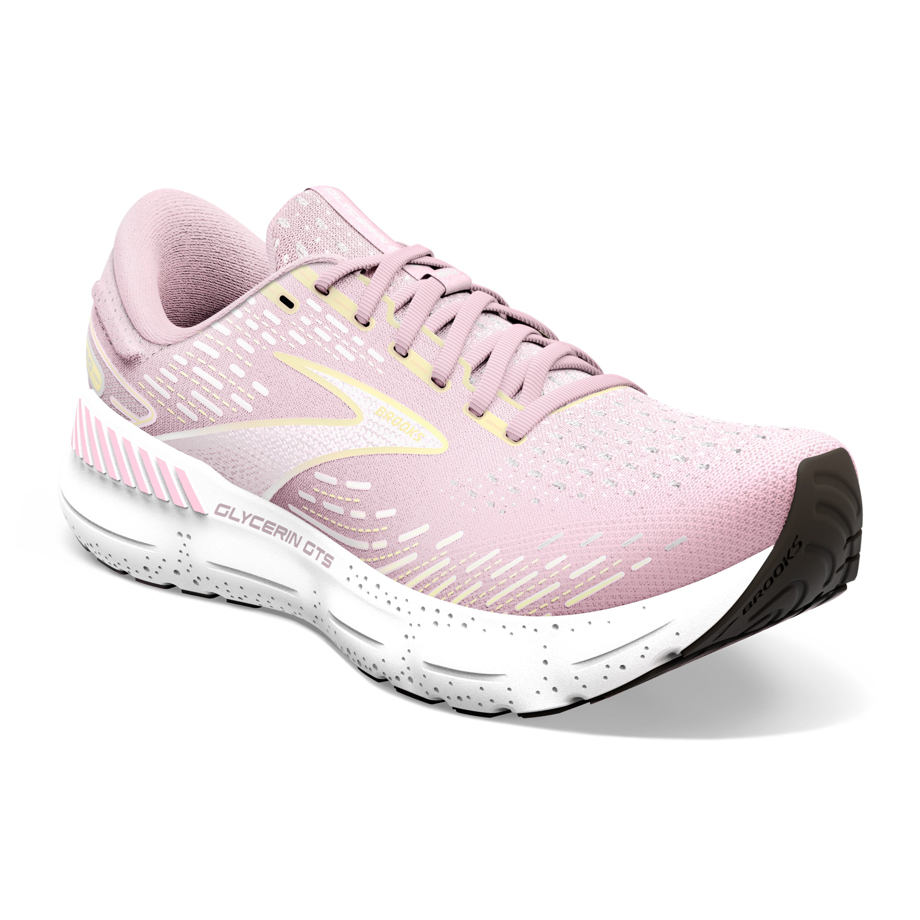 Women's Brooks Glycerin GTS 20 Color: Pink/Yellow/White 