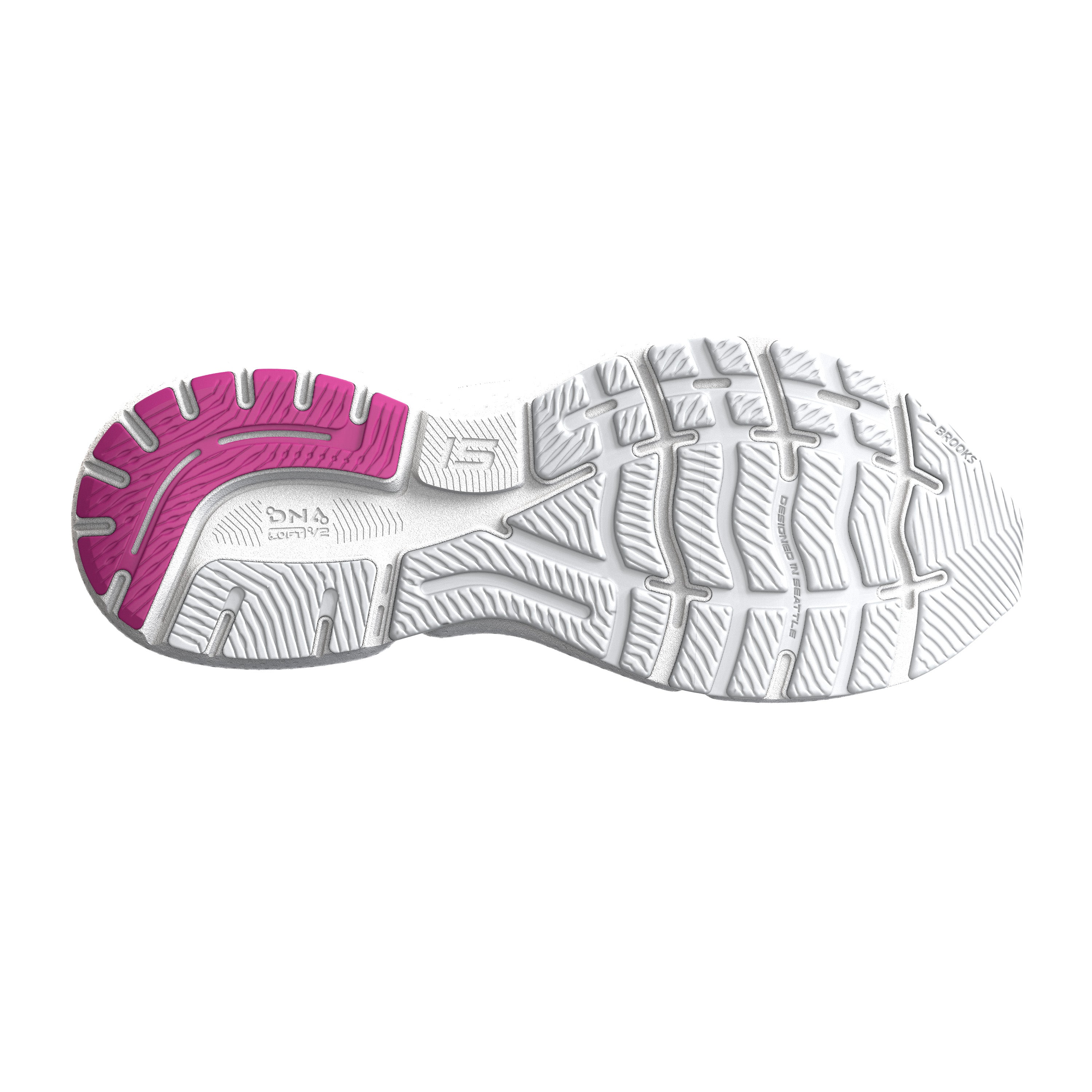 Women's Brooks Ghost 15 Color: White /Oyster/ Viola