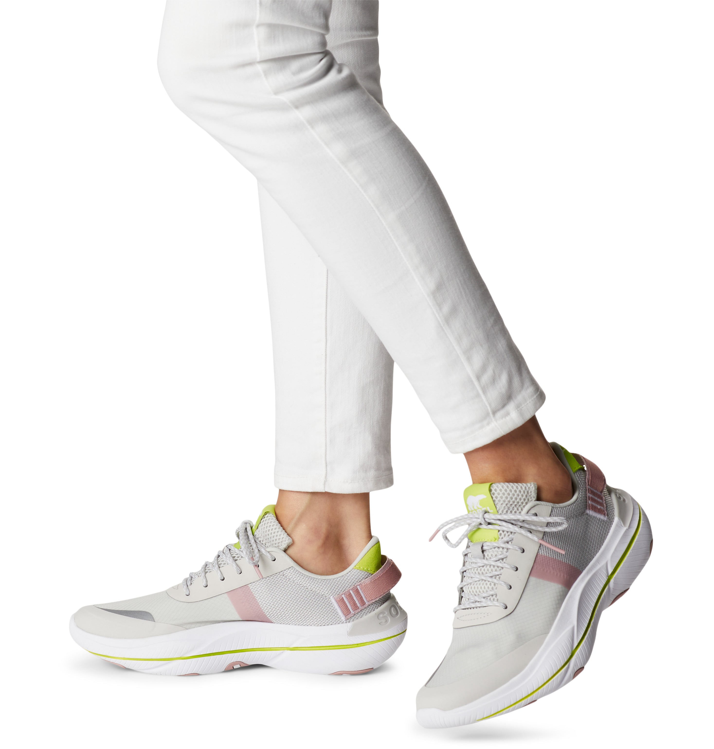 Women's Sorel  Explorer Blitz™ Leisure Lace Sneaker Color: Moonstone | White
