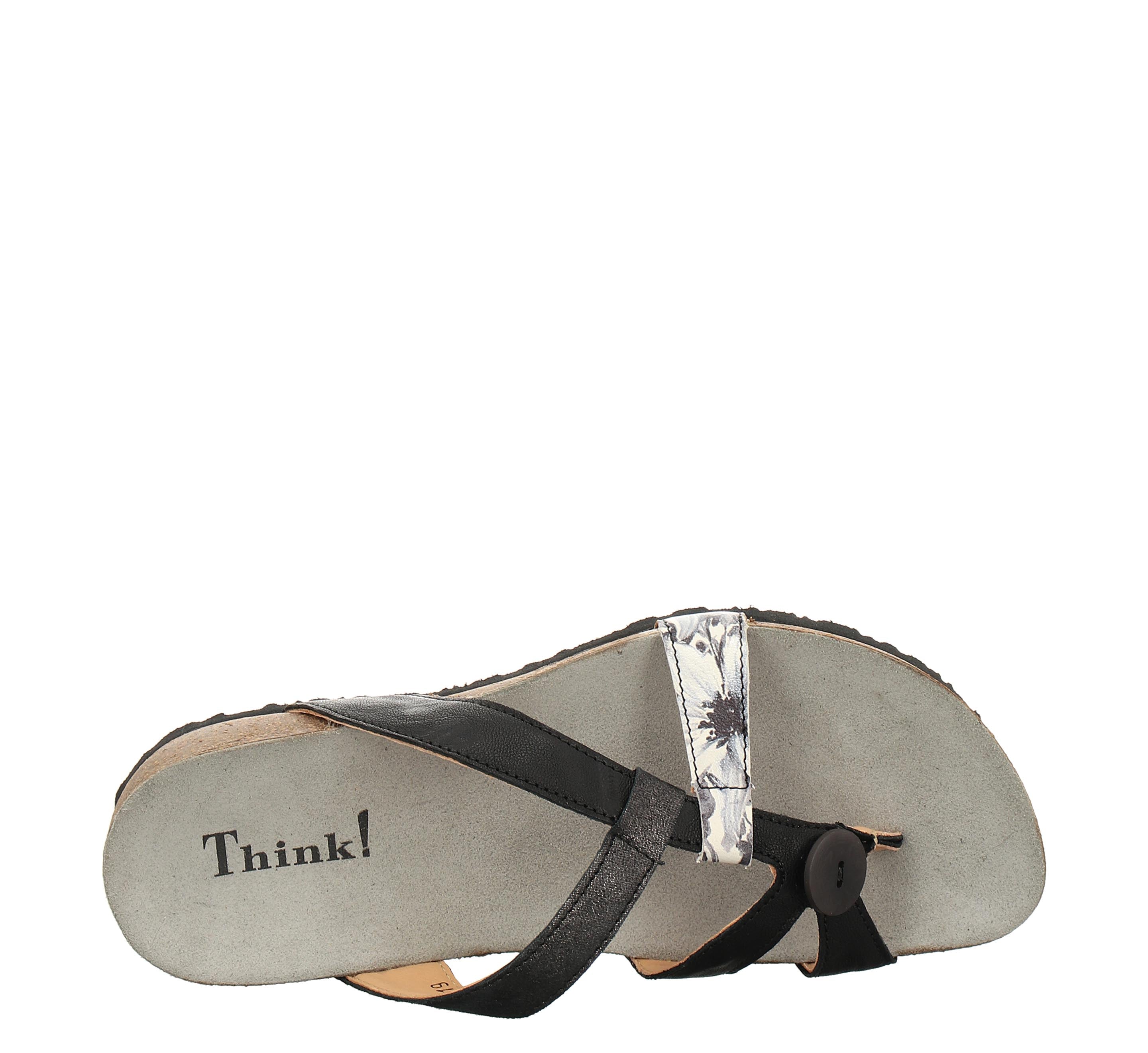Think! Julia Stone Thong Sandals Women's Black Combi 3