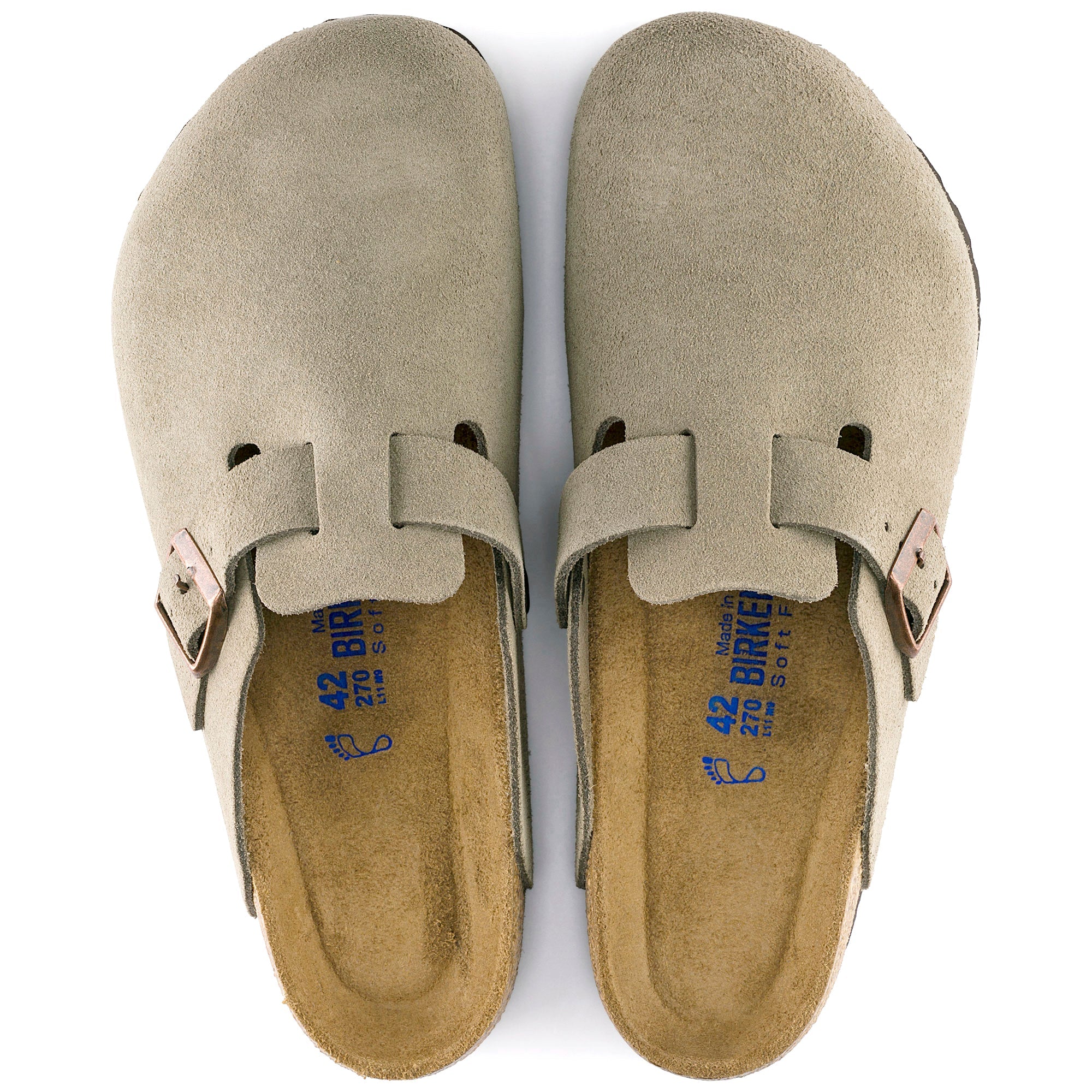 Birkenstock Boston Soft Footbed Suede Leather Color: Taupe (MEDIUM/NARROW WIDTH) 6