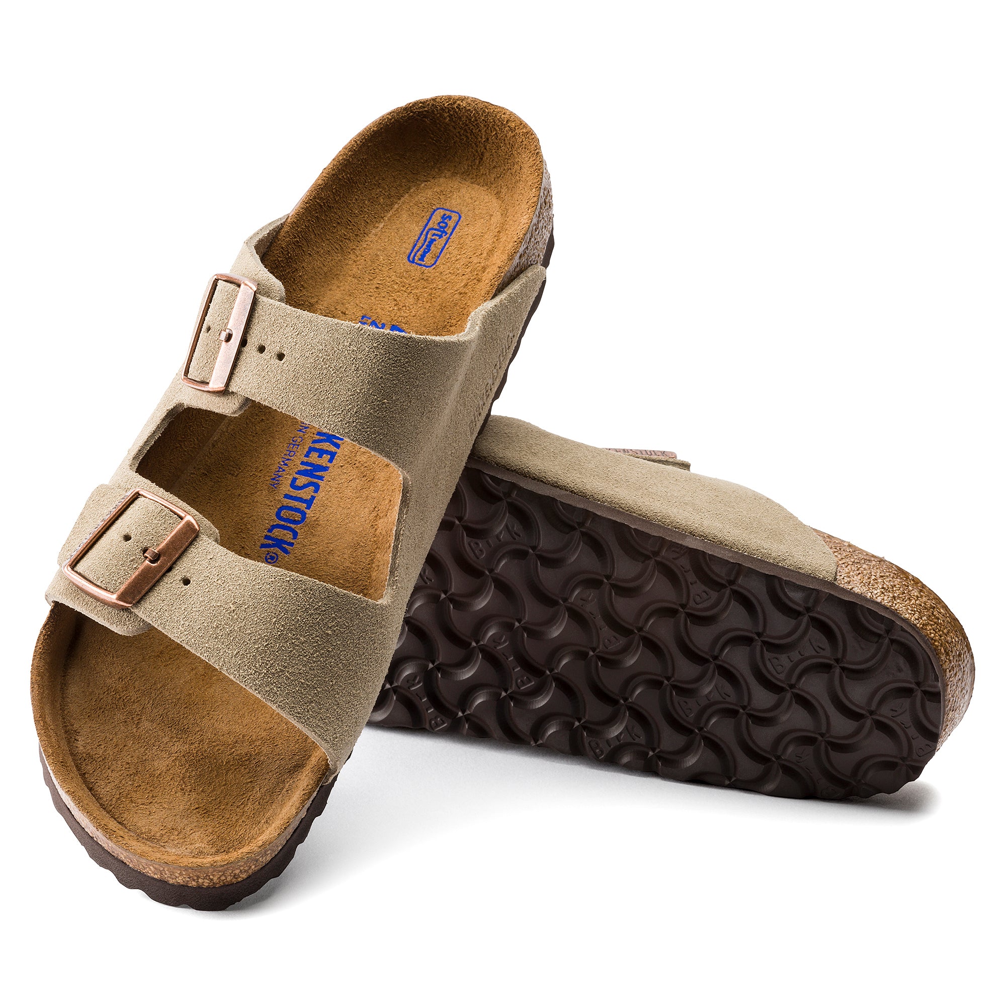 Birkenstock Arizona Suede Leather Taupe SOFT Footbed NARROW