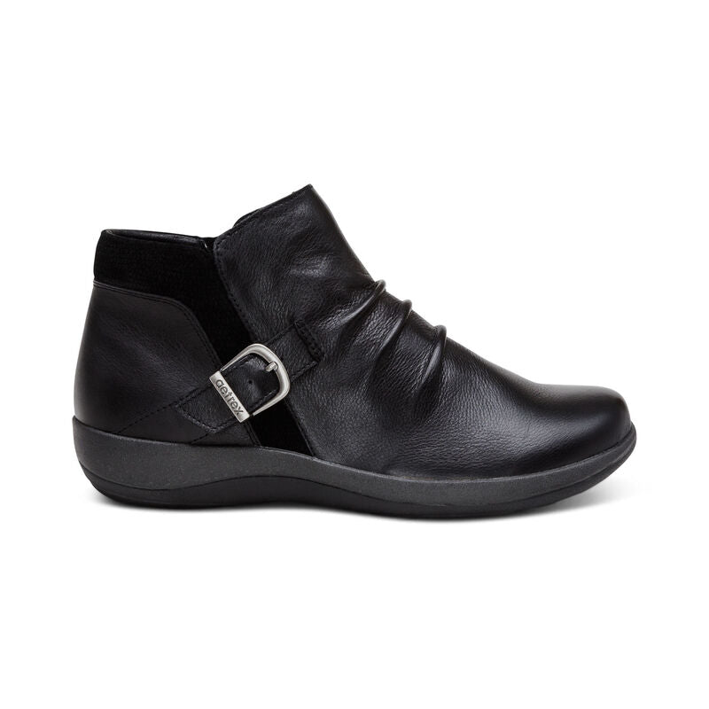 Women's Aetrex Luna Ankle Boot Color: Black (WIDE WIDTH)