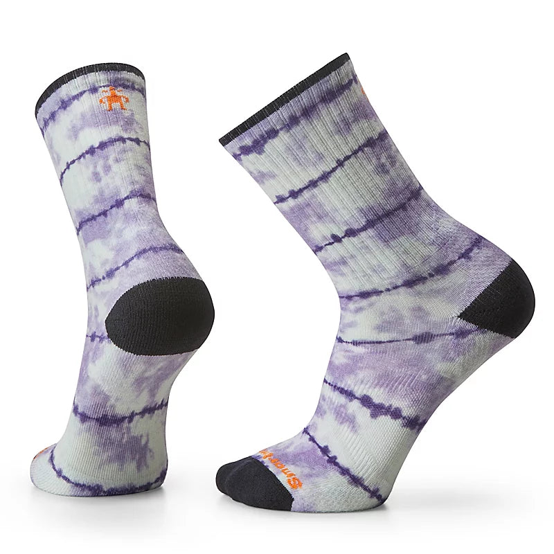 Smartwool Athletic Tie Dye Print Targeted cushion Crew Socks Color: Purple Eclipse