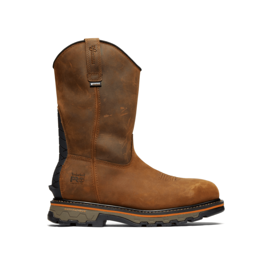Men's Timberland True Grit Pull On Composite Toe Waterproof Work Boot Color: Brown