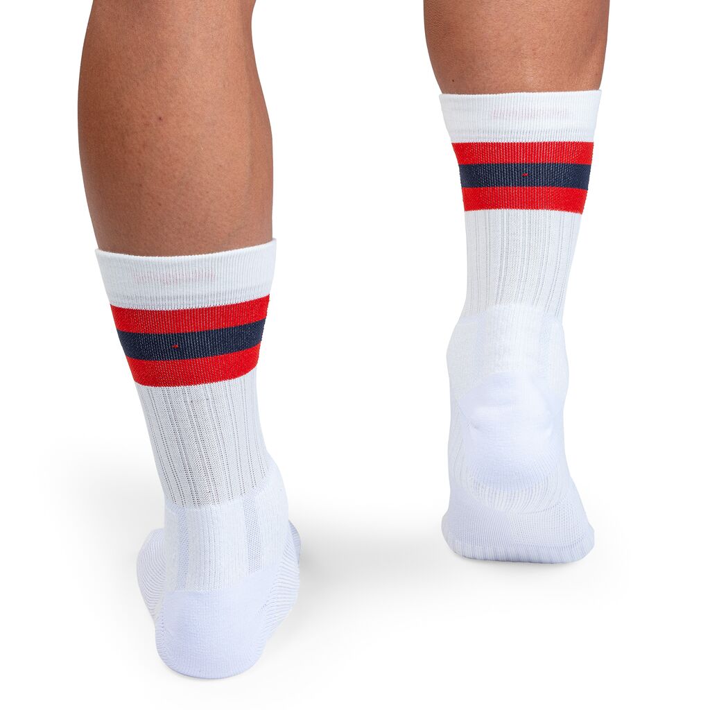 Men's On-Running Tennis Sock Color: White | Red