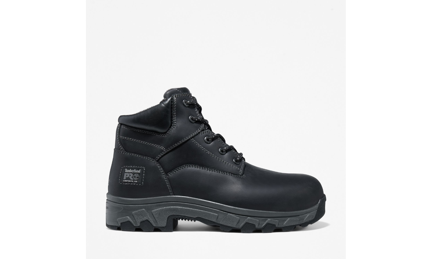 Men's Timberland Workstead 6" Composite Toe Work Boot Color: Black Full-Grain