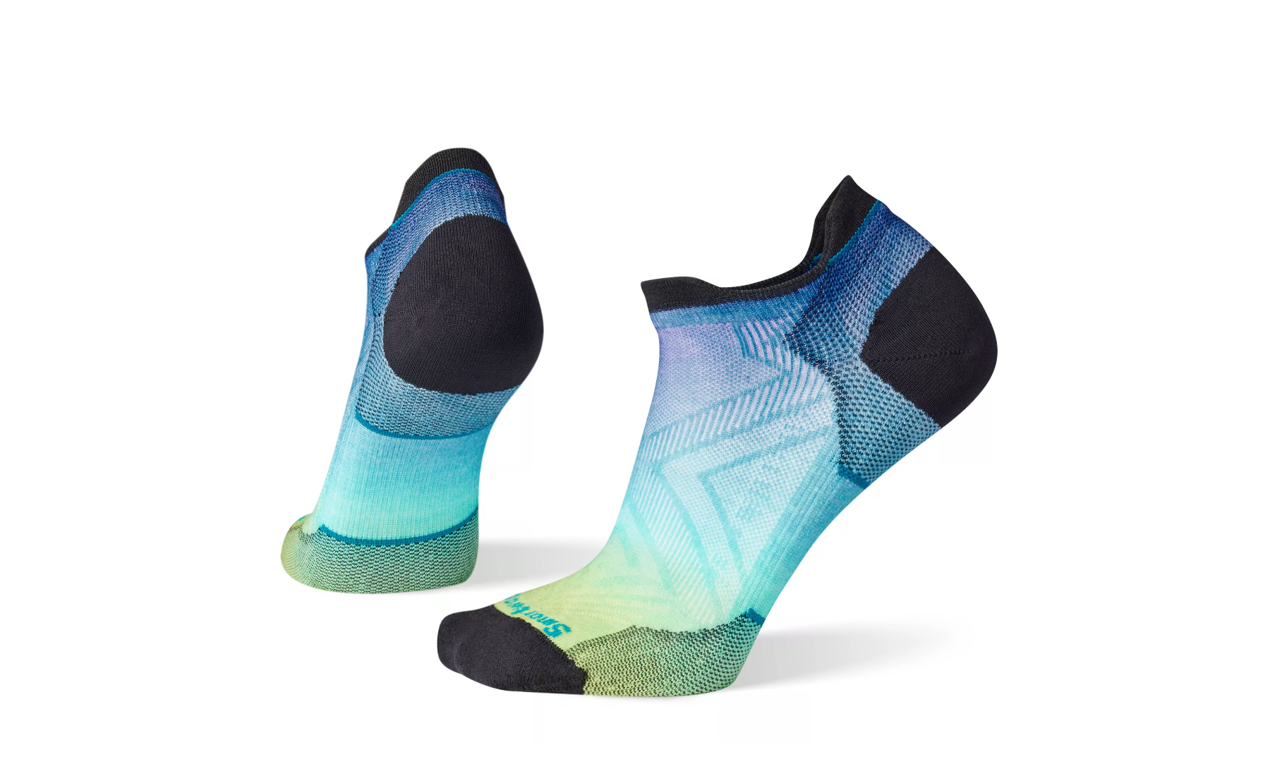 Women's Smartwool Run Zero Cushion Ombre Print Low Ankle Socks Color: Capri