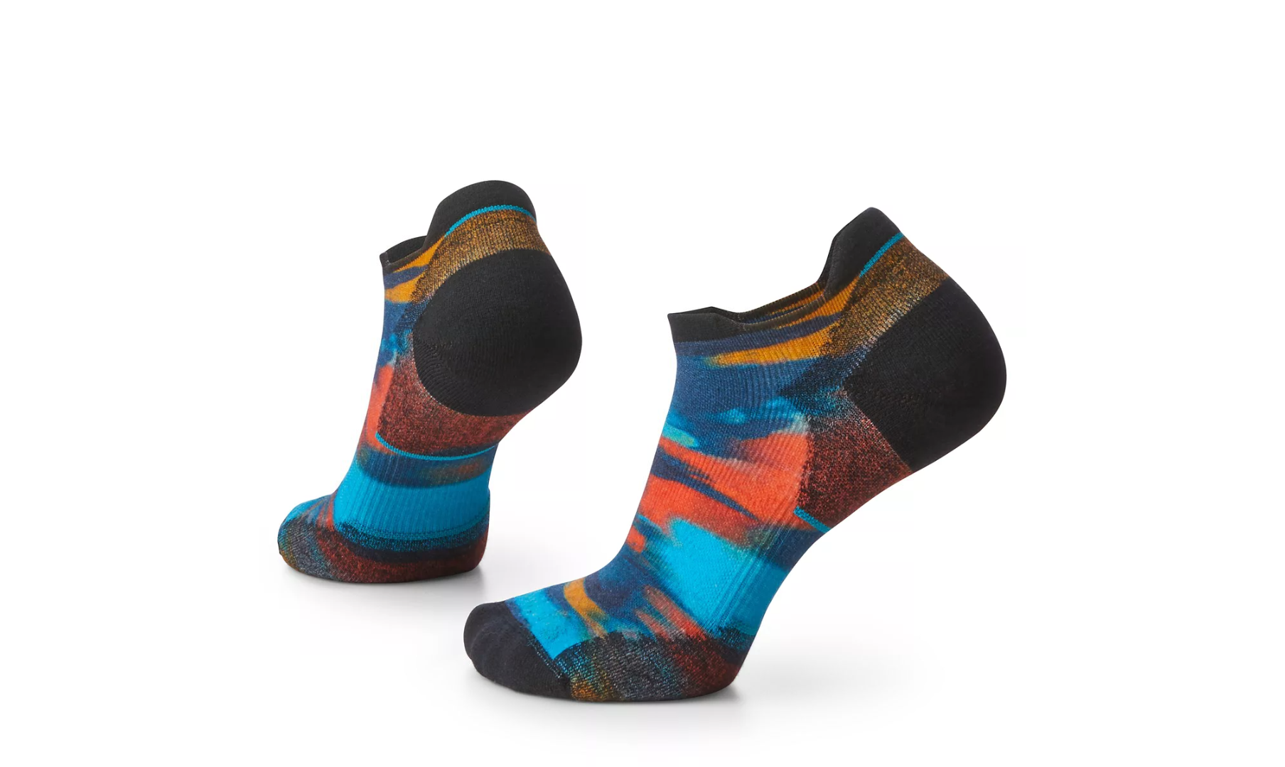 Women's Run Targeted Cushion Brushed Print Low Ankle Socks Color: Alpine Blue 
