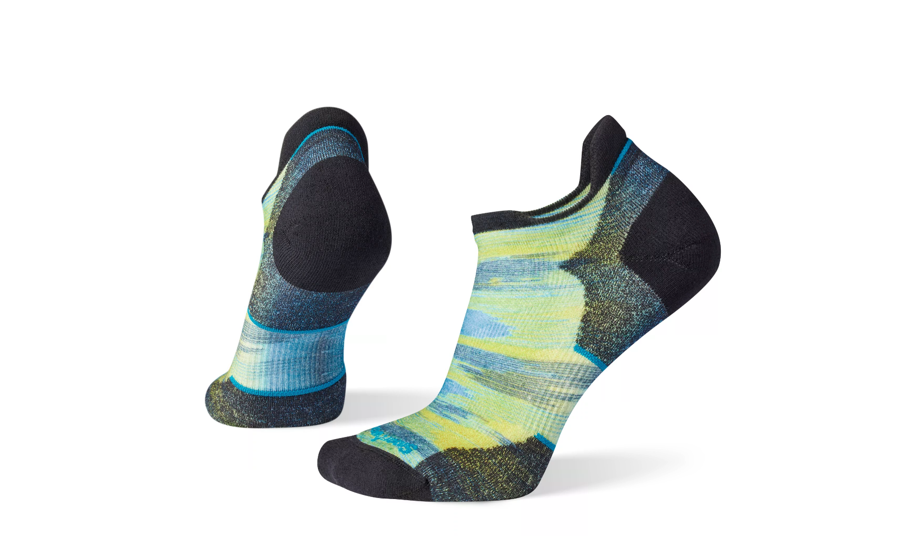 Women's Smartwool Run Targeted Cushion Brush Stroke Print Low Ankle Socks Color: Capri