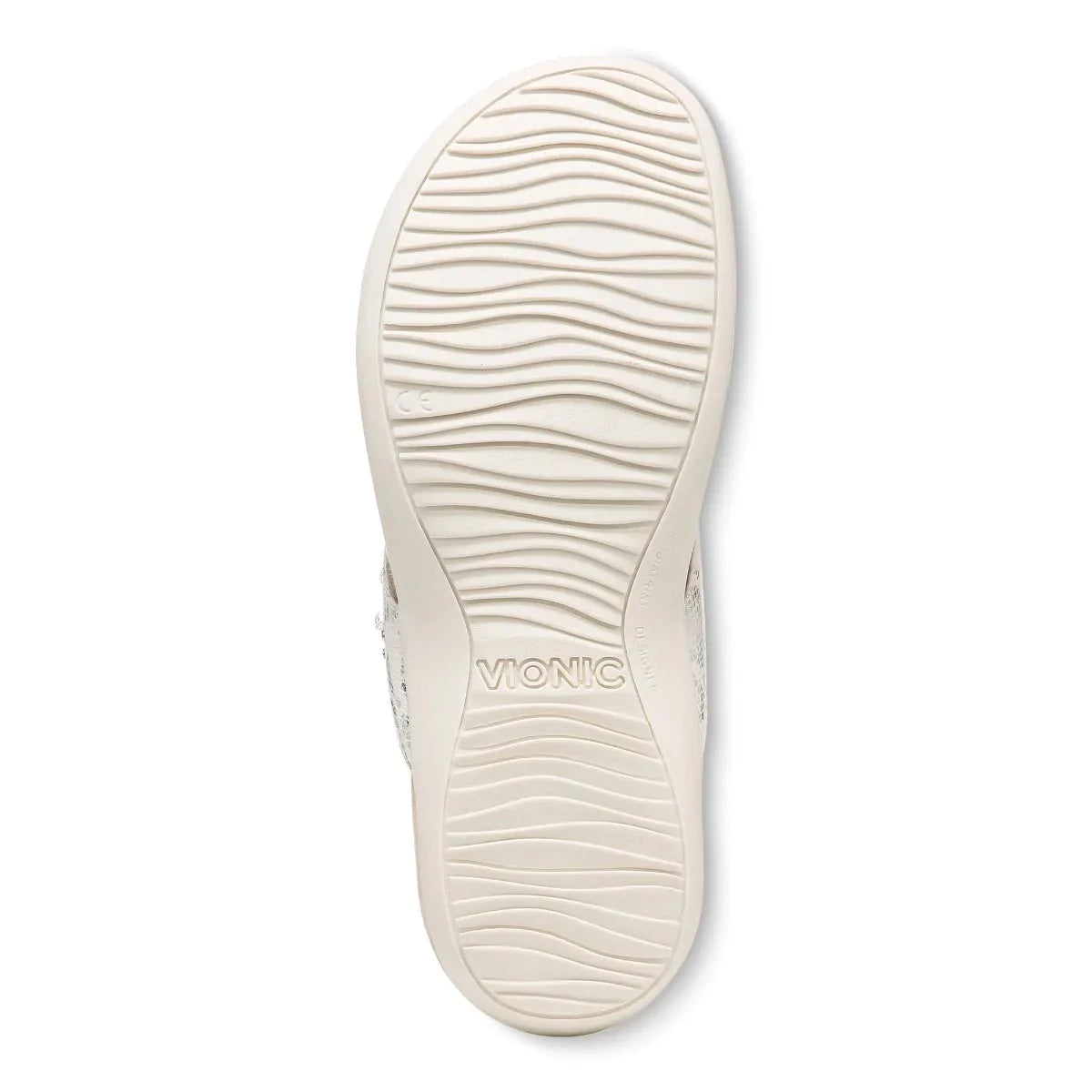Women's Vionic Lucia Toe Post Sandal Color: White Snake