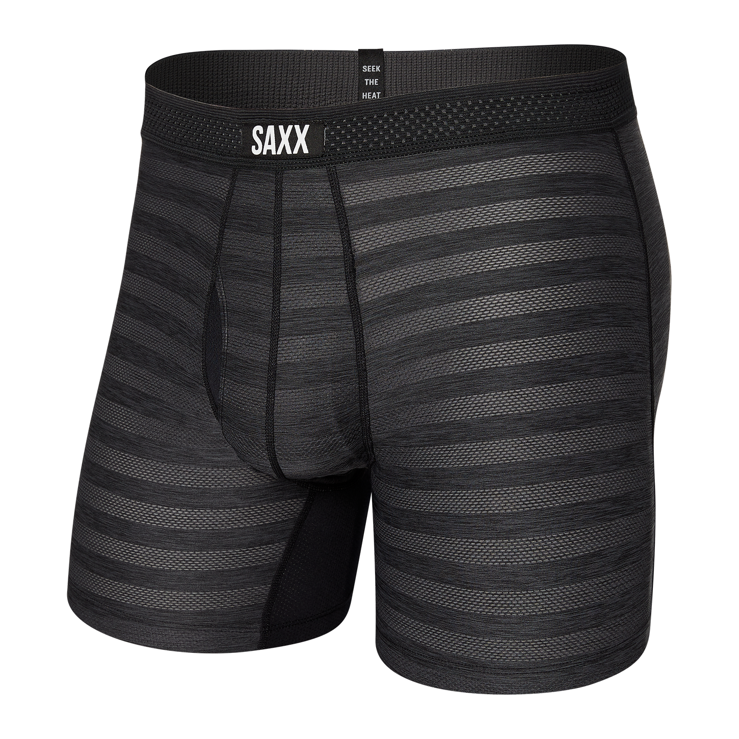 Men's SAXX Hot Shot Boxer Brief Design: Black Heather