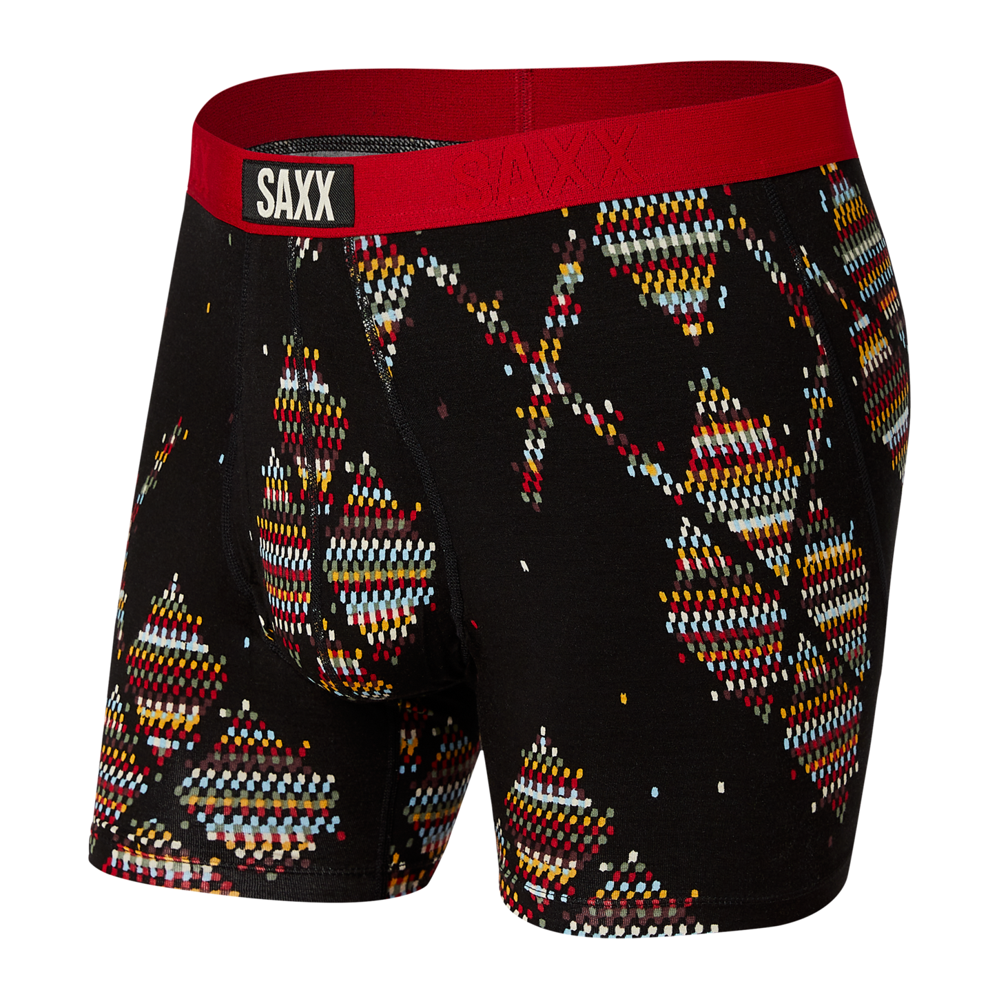Men's Saxx Ultra Boxer Brief Design: Black Argyle