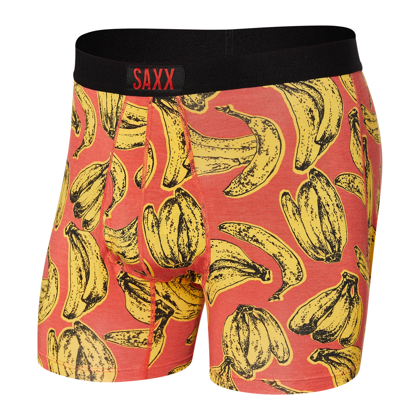 Men's Saxx Ultra Boxer Brief Design: Banana Bunch- Mystic Red