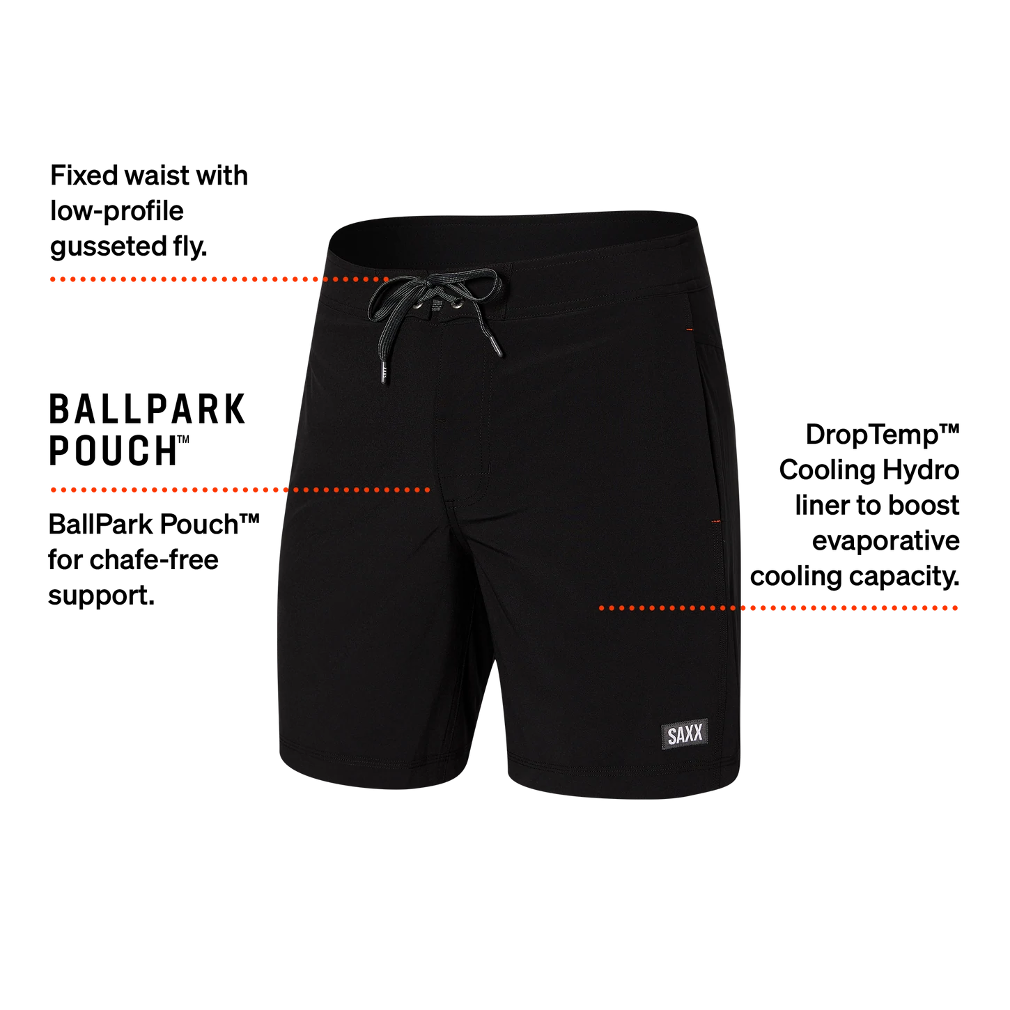 Men's SAXX Betawave Swim Shorts 17" Pattern: Black
