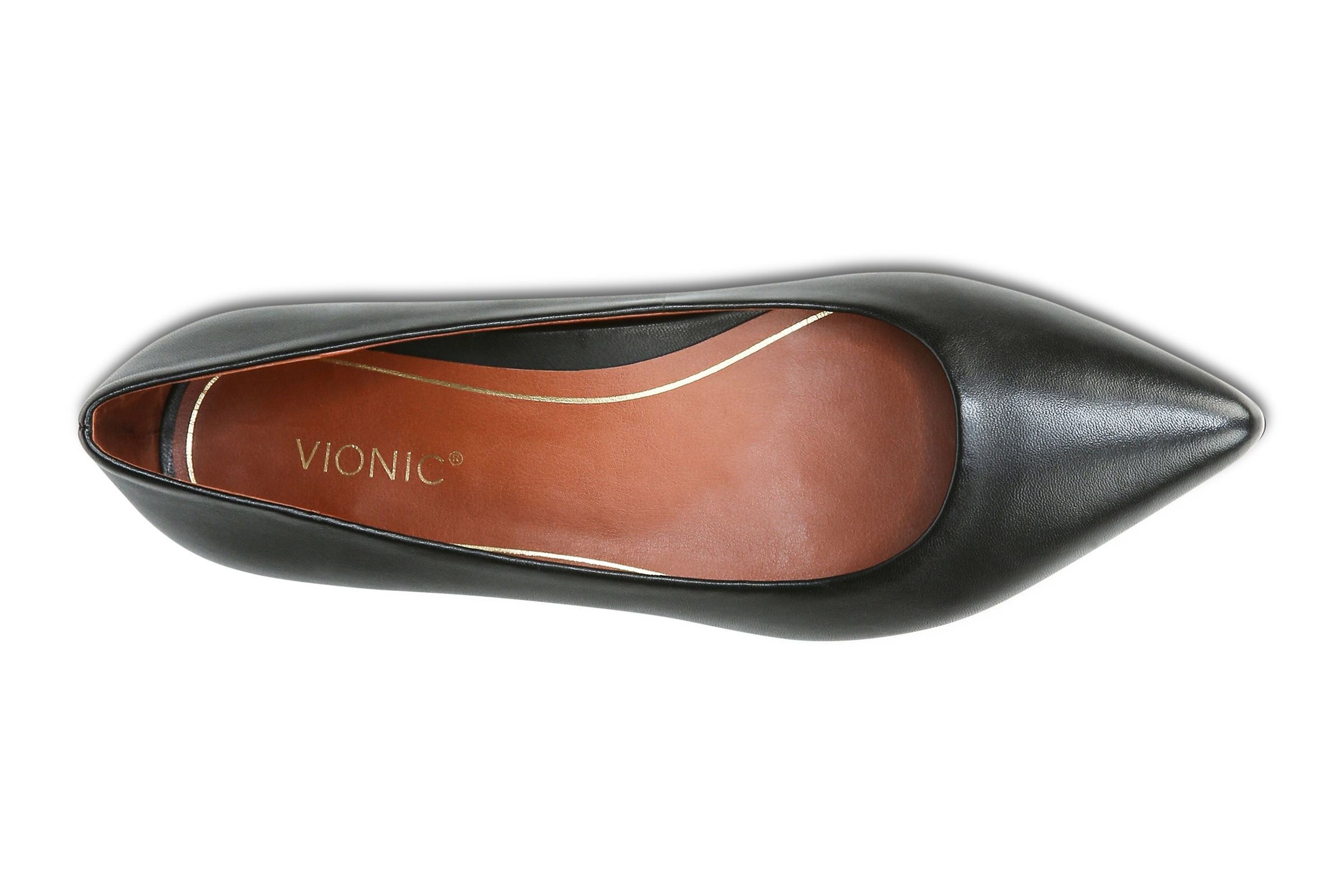 Women's Vionic Lena Ballet Flat Color: Black Leather