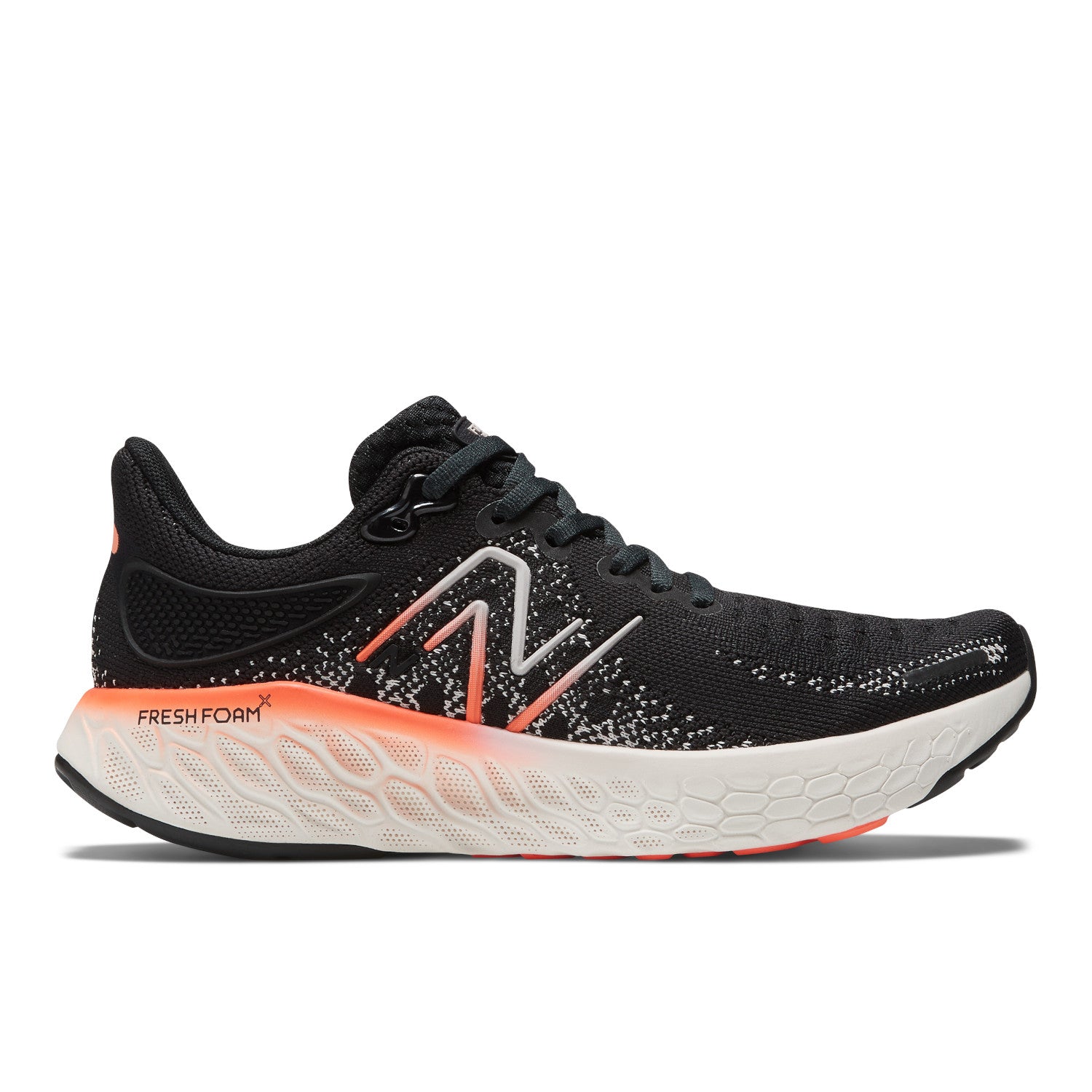 Women's New Balance Fresh Foam X 1080v12 Color: Black with Neon Dragonfly and Washed Pink
