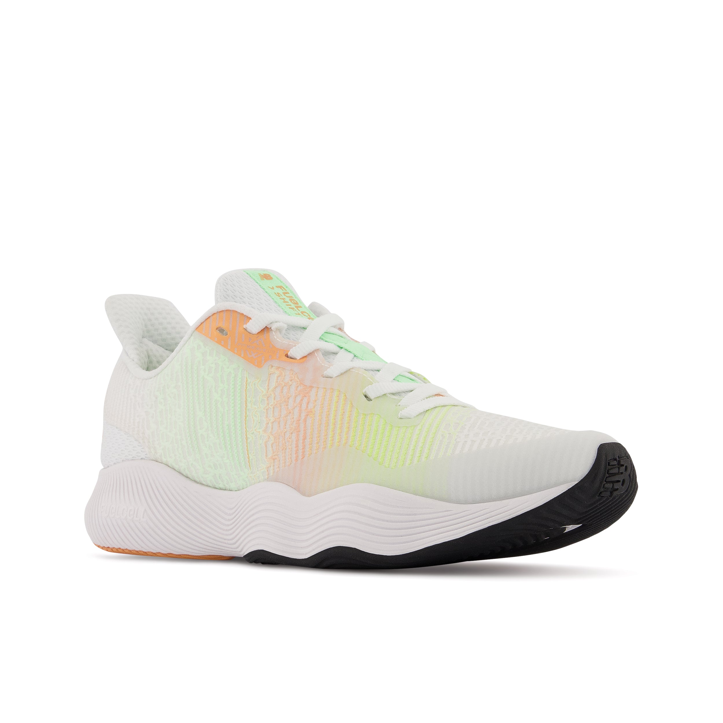 Women's New Balance FuelCell Shift TR Color: White with Lemonade and Peach Glaze